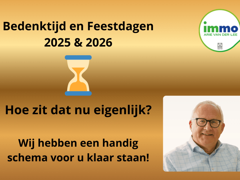 Bedenktijd feestdagen 2025 2026